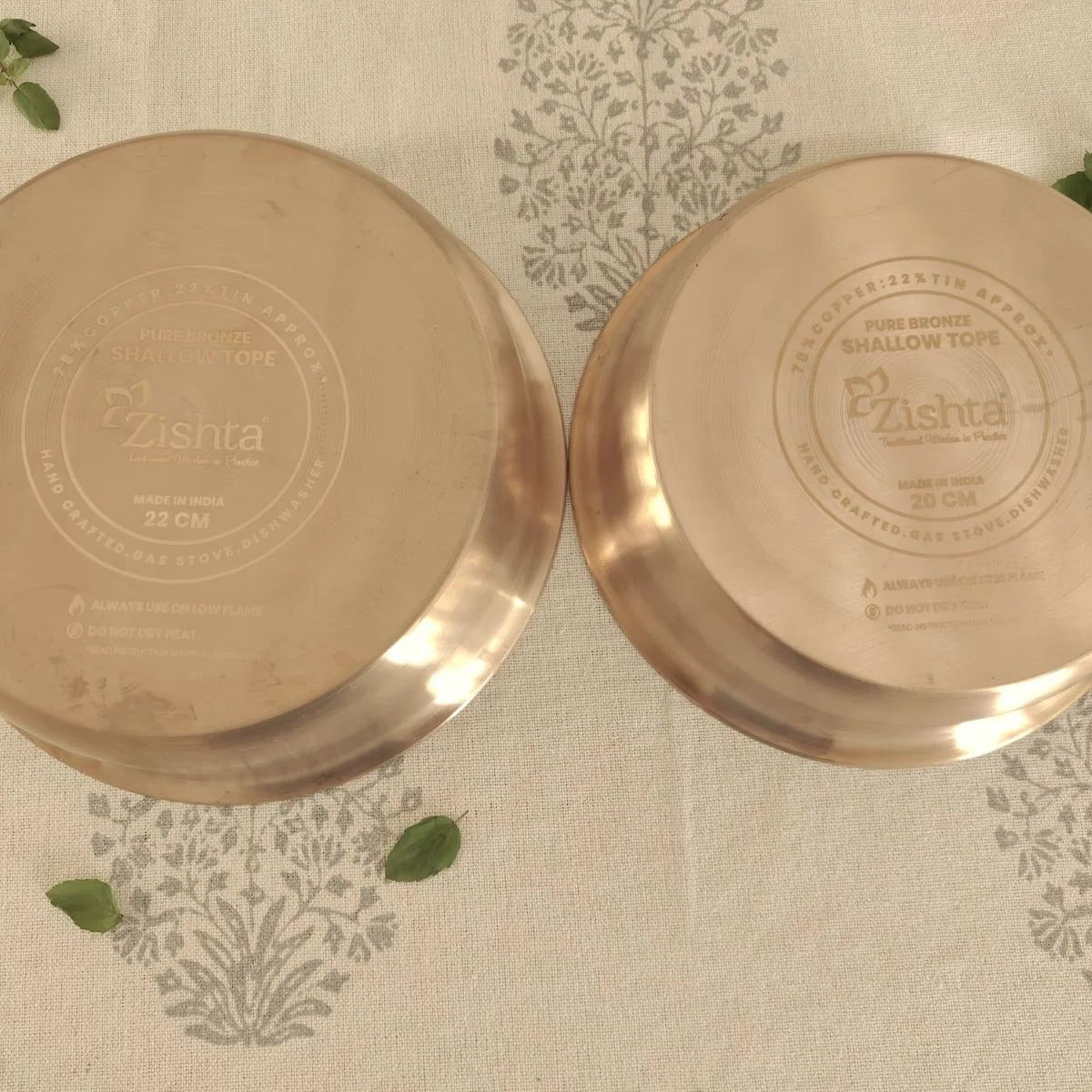 Kansa Tulsi Shallow Pan Tope Bottom View-Zishta Traditional Cookware