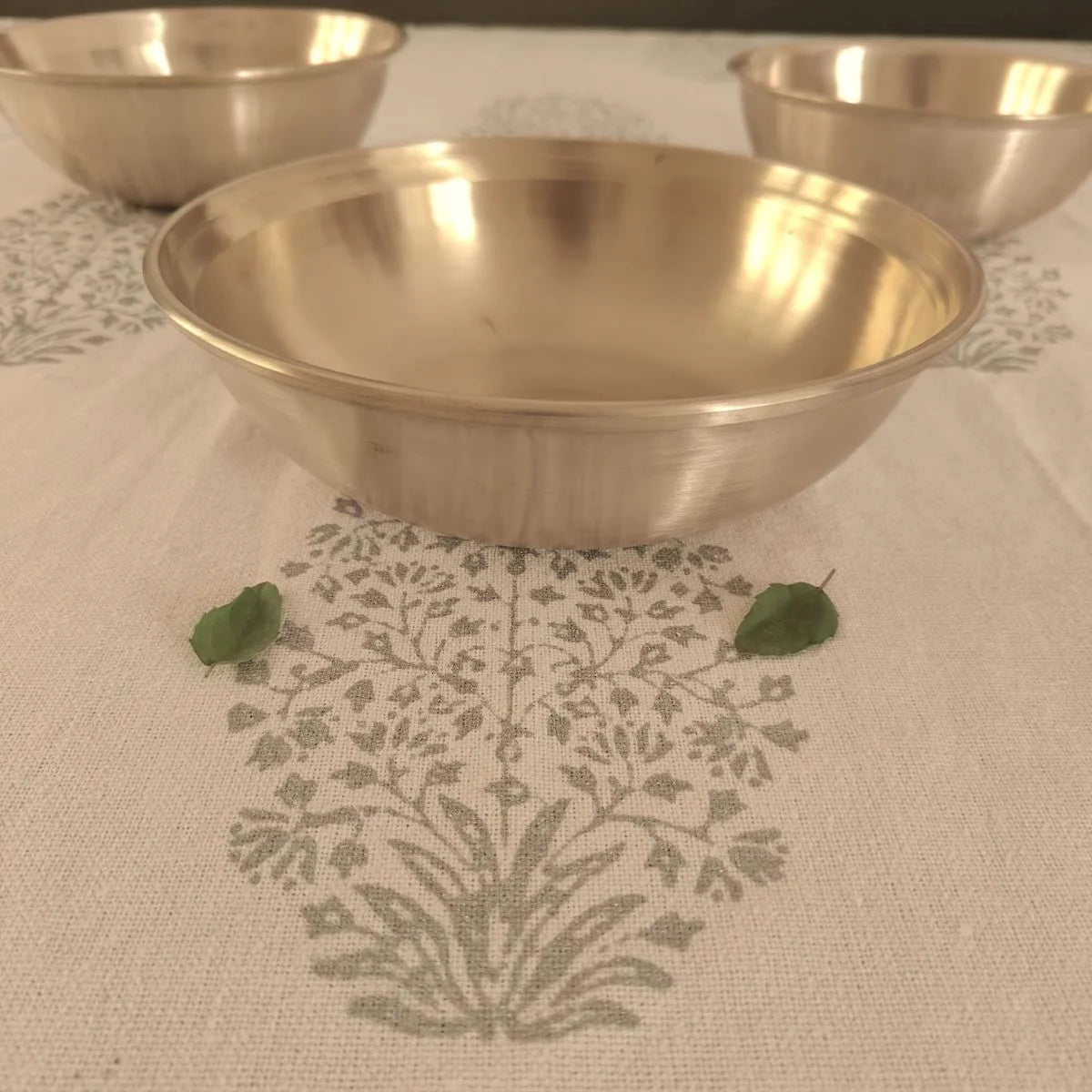 Tulsi Kansa Cookware Tasla Kadai without handle-Zishta Traditional Bronze Cookware