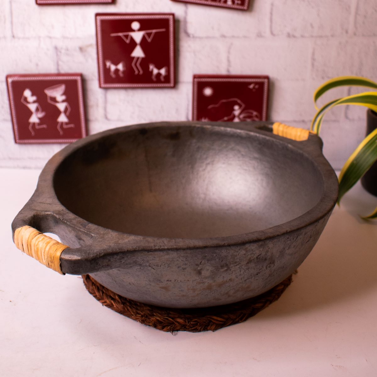 Manipur Black Pottery Wok-2-Zishta Traditional Cookware