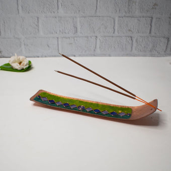 Meenakari Incense stick holder (Copper Enamel) - Rectangle