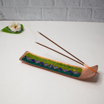 Meenakari Incense stick holder (Copper Enamel) - Rectangle