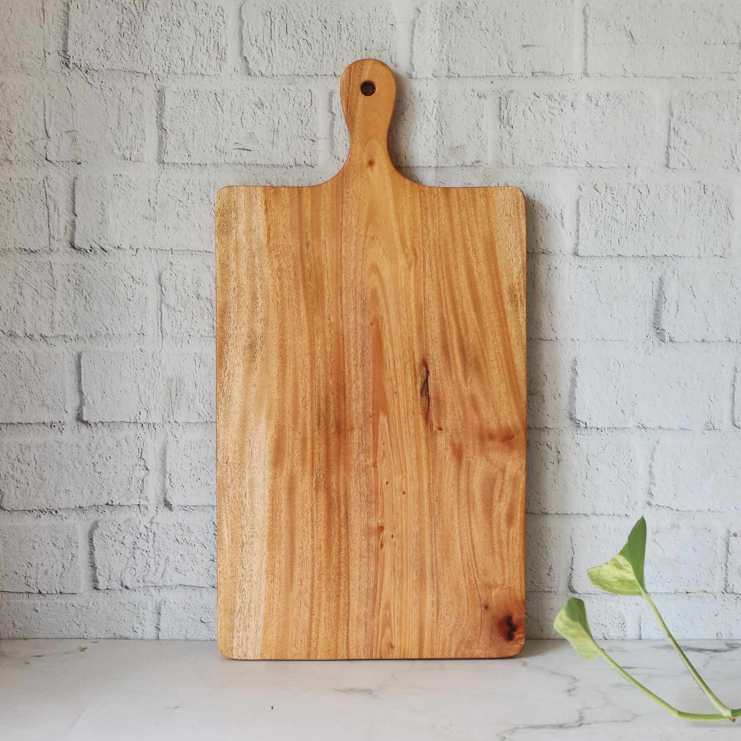 Neem Wood Chopping Board Compact Rectangle With Handle