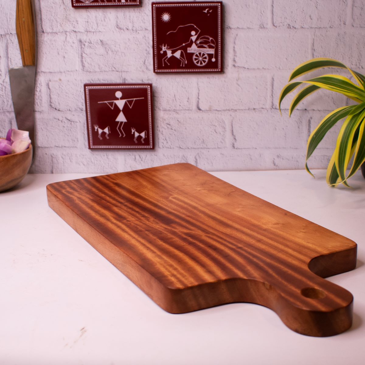 Neem Wood Chopping Board Long Rectangle-Zishta Kitchen Accessories