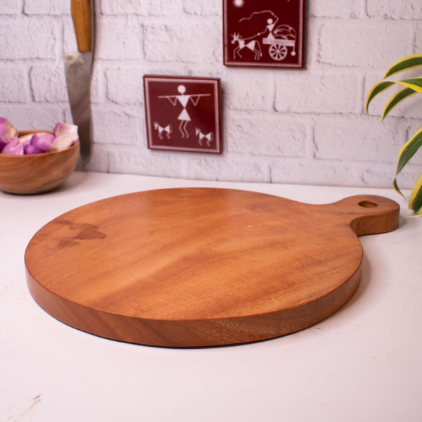 Handcrafted Neem Wood Round Chopping Board