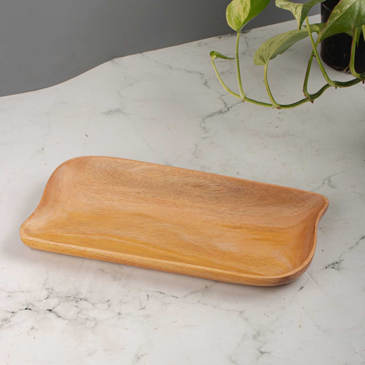 Neem Wood Rectangle Platter-3-Zishta Traditional Serveware