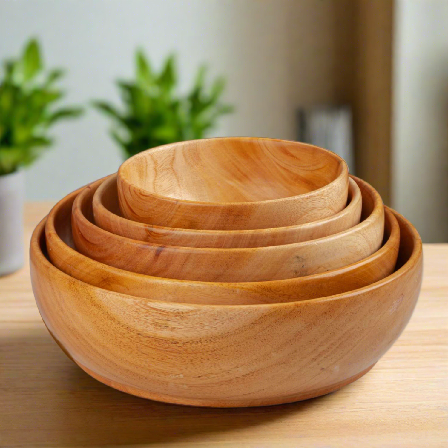 Neem Wood Serving Bowl-1-Zishta Tradition