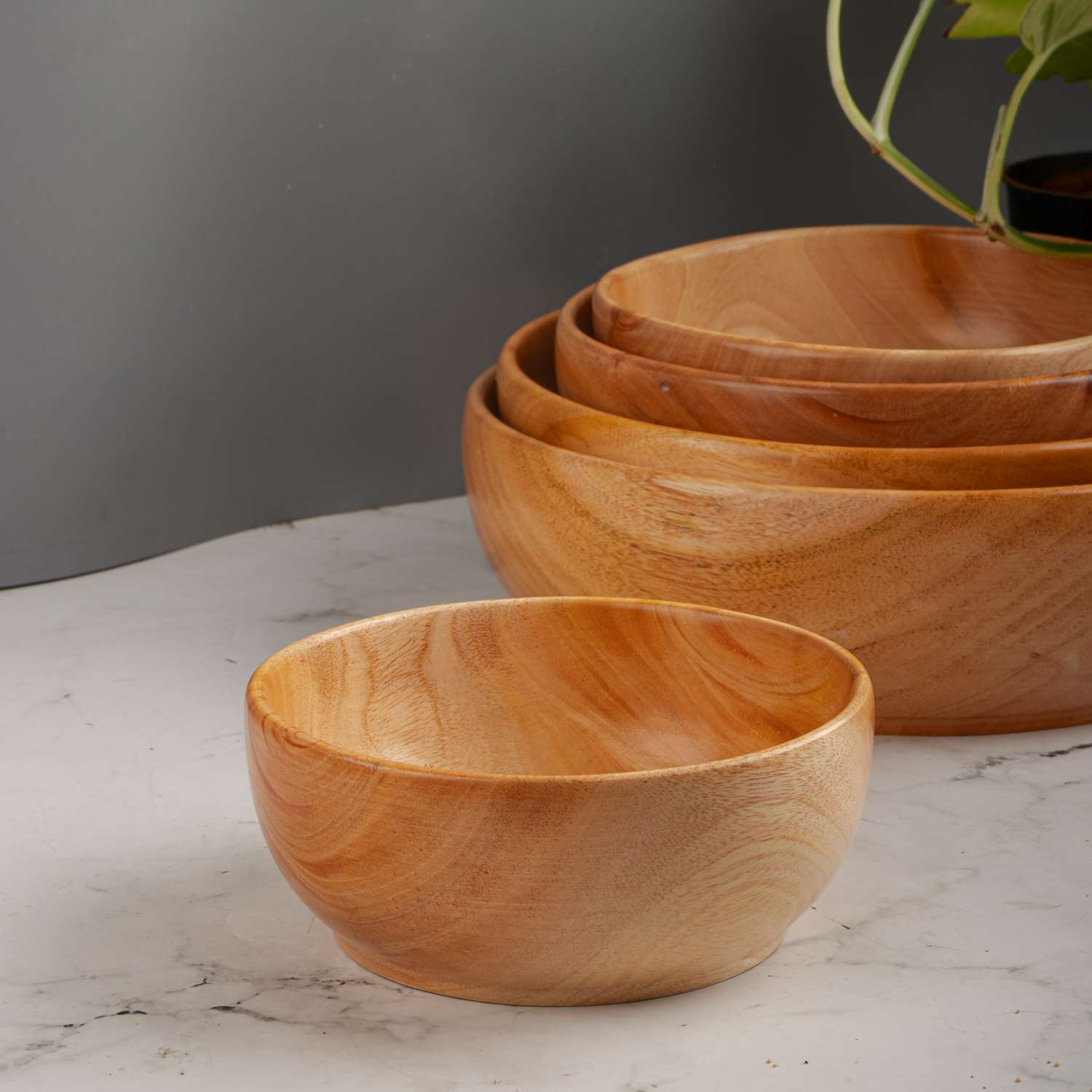 Neem Wood Serving Bowl-6 Inches-Zishta Tradition