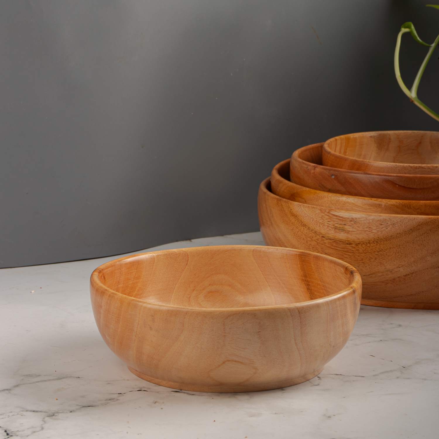 Neem Wood Serving Bowl-7 Inches-Zishta Tradition