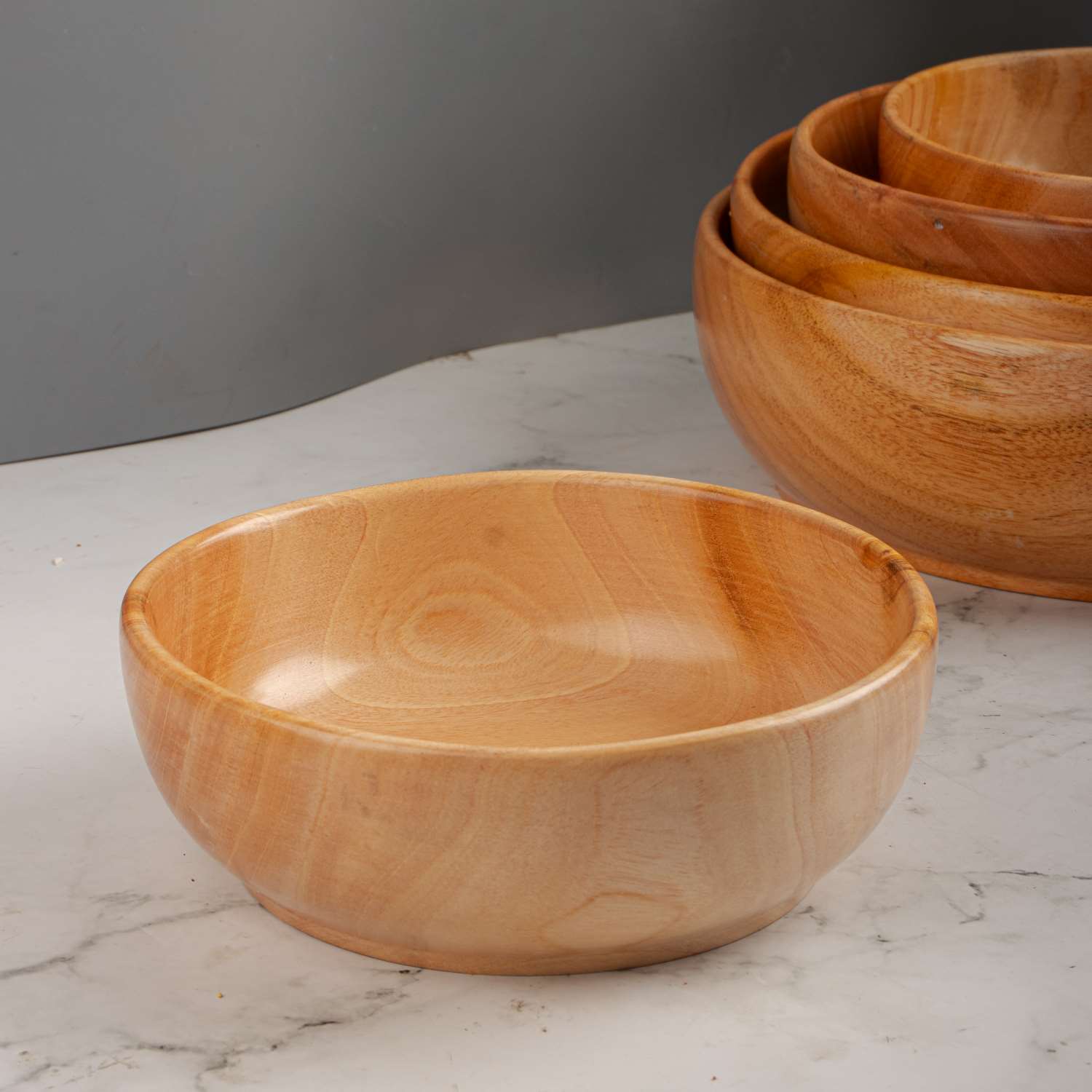 Neem Wood Serving Bowl-8 Inches-1-Zishta Tradition