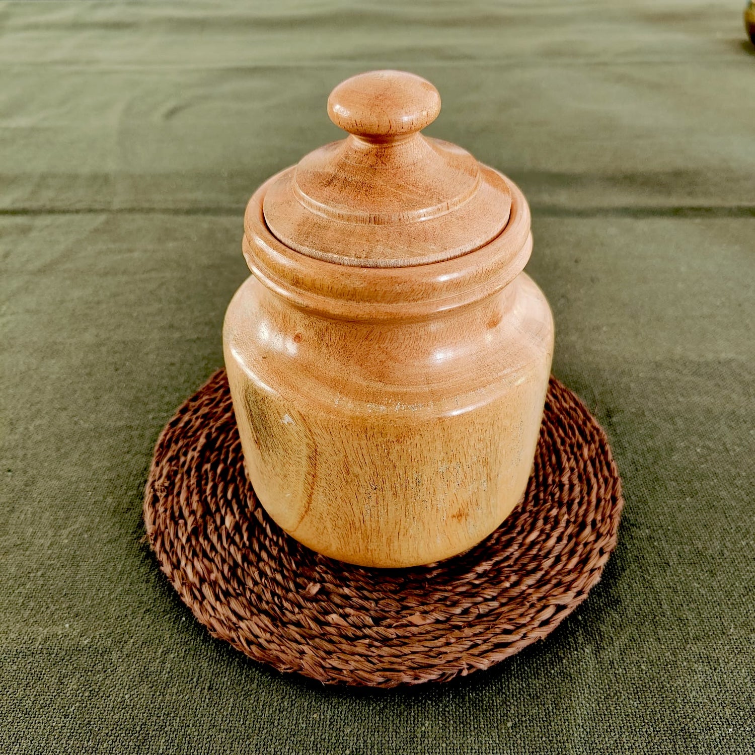 Neem Wood Storage Jar-2-Zishta Kitchen Food Storage Containers