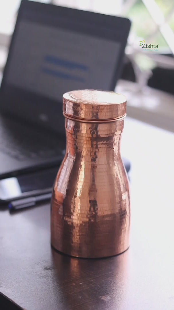 Copper Water Carafe-Zishta Traditional Serveware