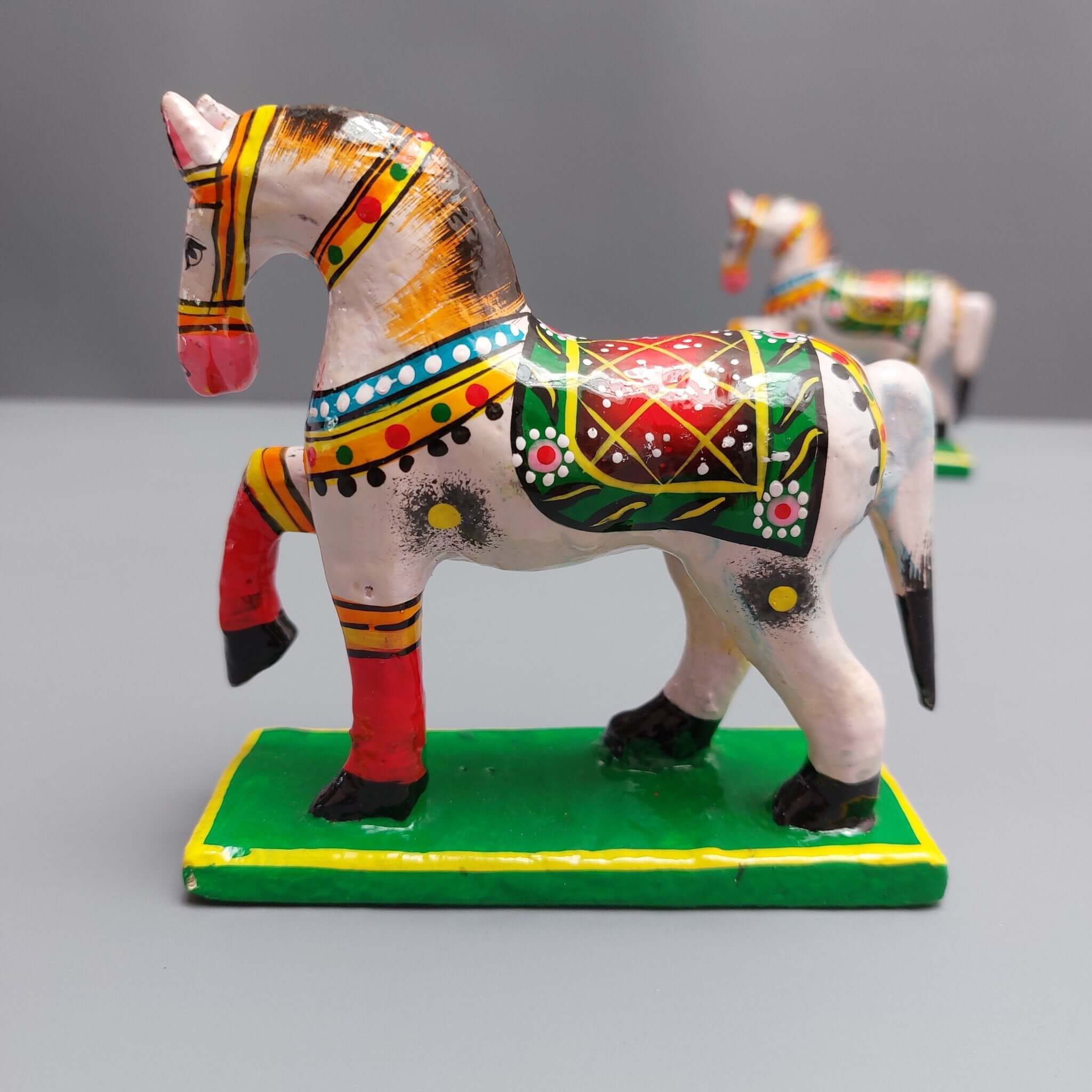 Varanasi Horse White-Zishta Traditional Home Décor-Dolls & Toys