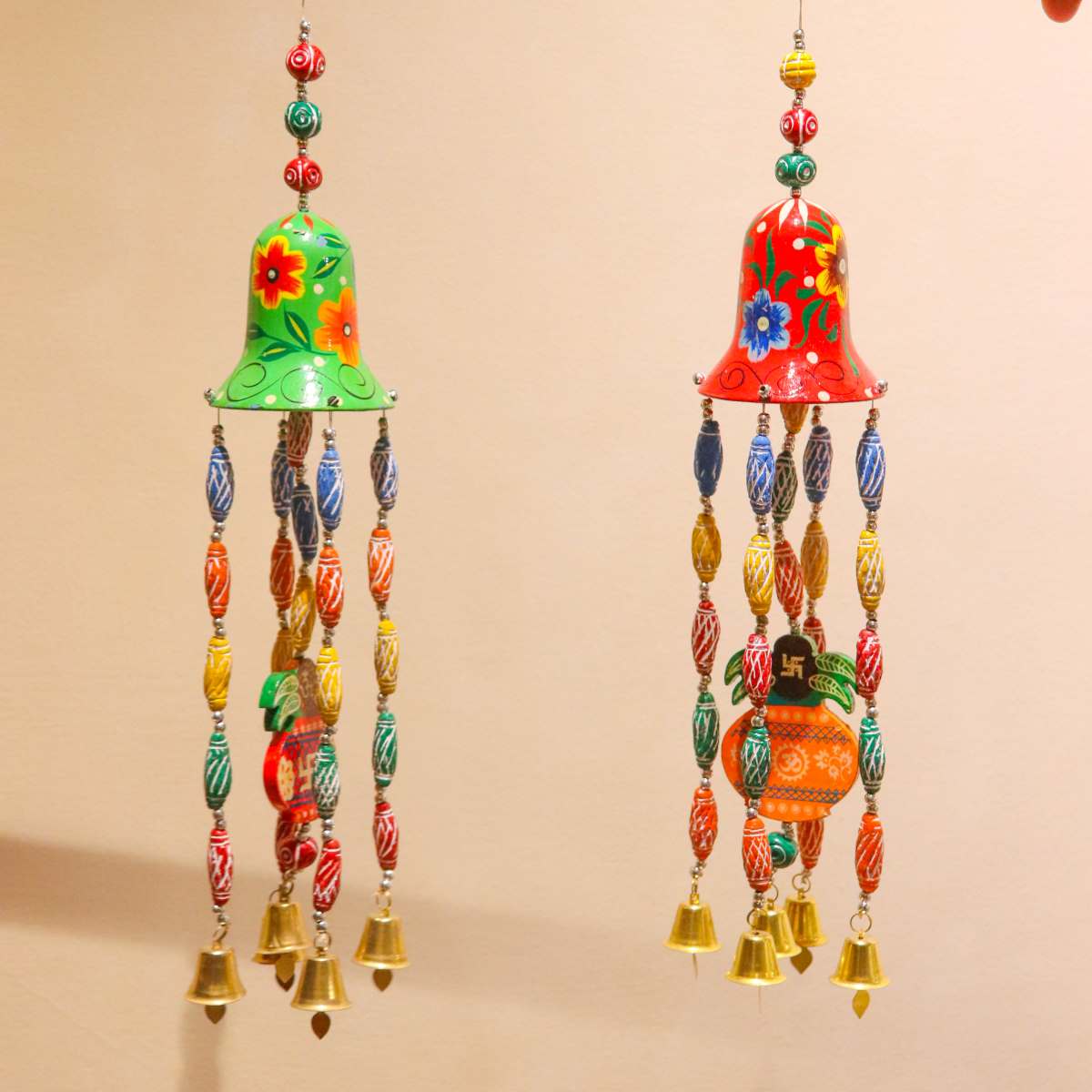 Varanasi Wooden Hanging Thoran Set Of 2-1-Zishta-Traditional Navratri-Diwali Gifts