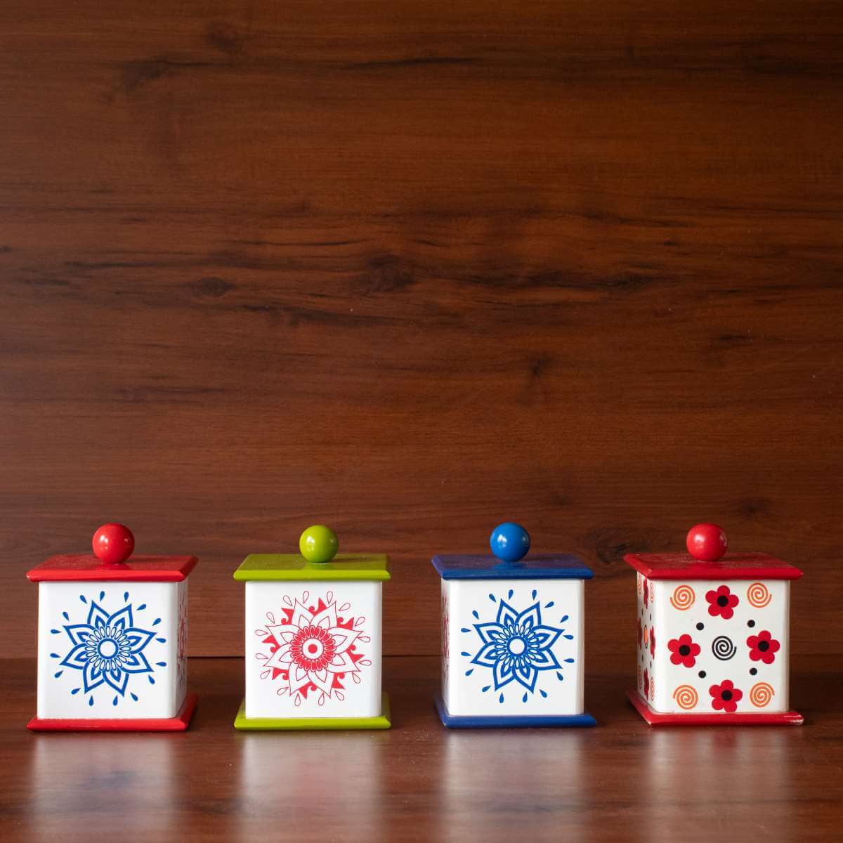 Wooden Storage Box-Set of 4-1-Zishta Traditional Navratri Diwali Gifts