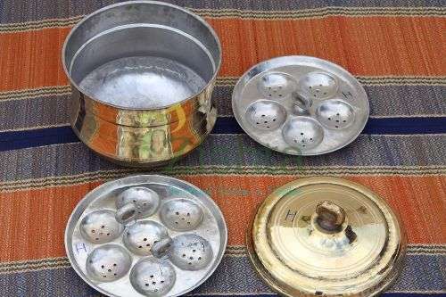 Brass Idli Cooker Steamer Pathram Polished-1-Zishta Traditional Cookware