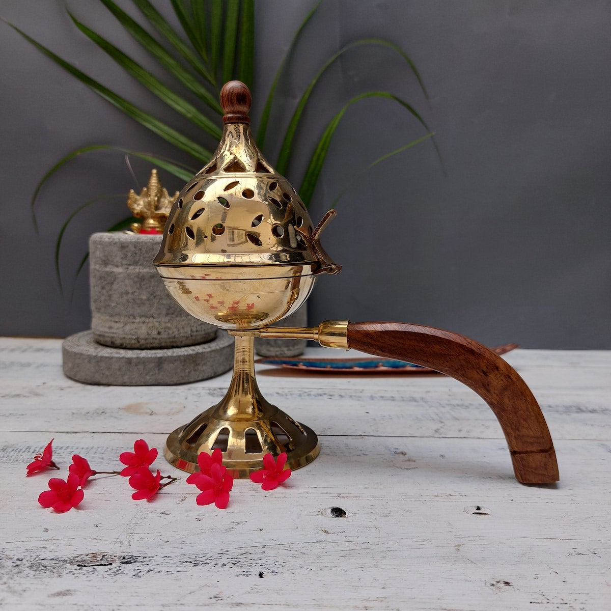 Brass Sambrani Dhoop Stand 1-Zishta Traditional-Home Decor