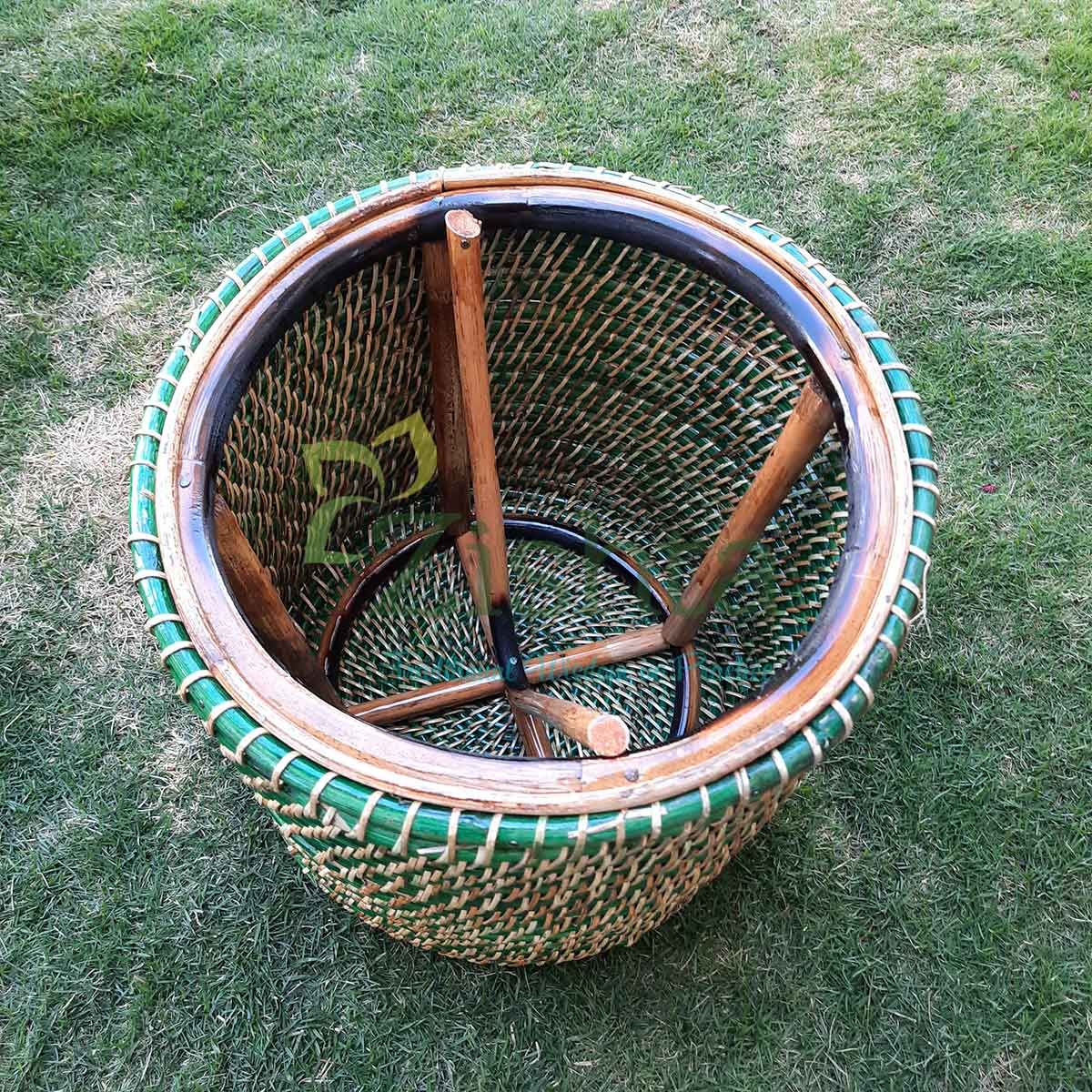 Drum Shape- Assam Cane Furniture - Seating Stool (Mudda-Morah)