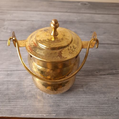 Brass Pot Shaped Storage Ghee Thooku 1-Zishta Traditional Cookware