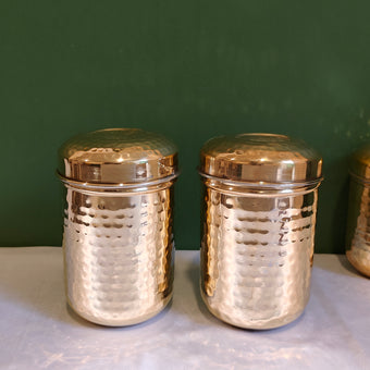Brass Storage Canister Hammered - Small