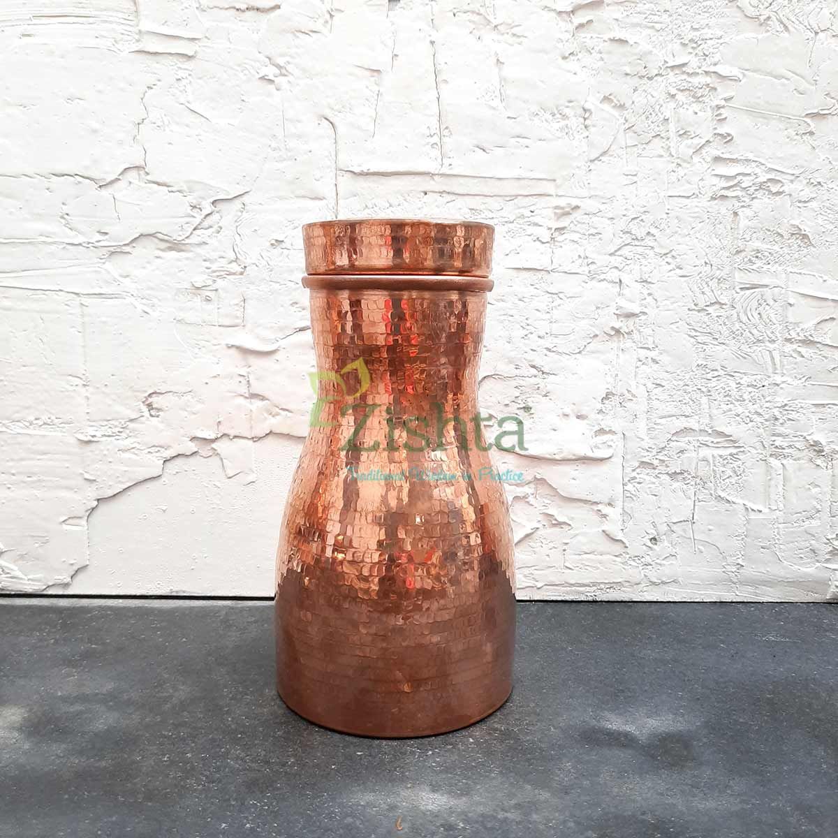 Copper Water Carafe 2-Zishta Traditional Cookware