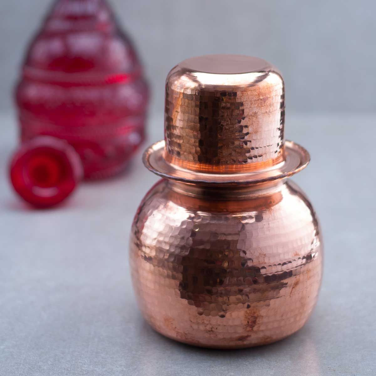 Copper Water Pot With Cup Sombu Lota-Zishta Traditional Cookware