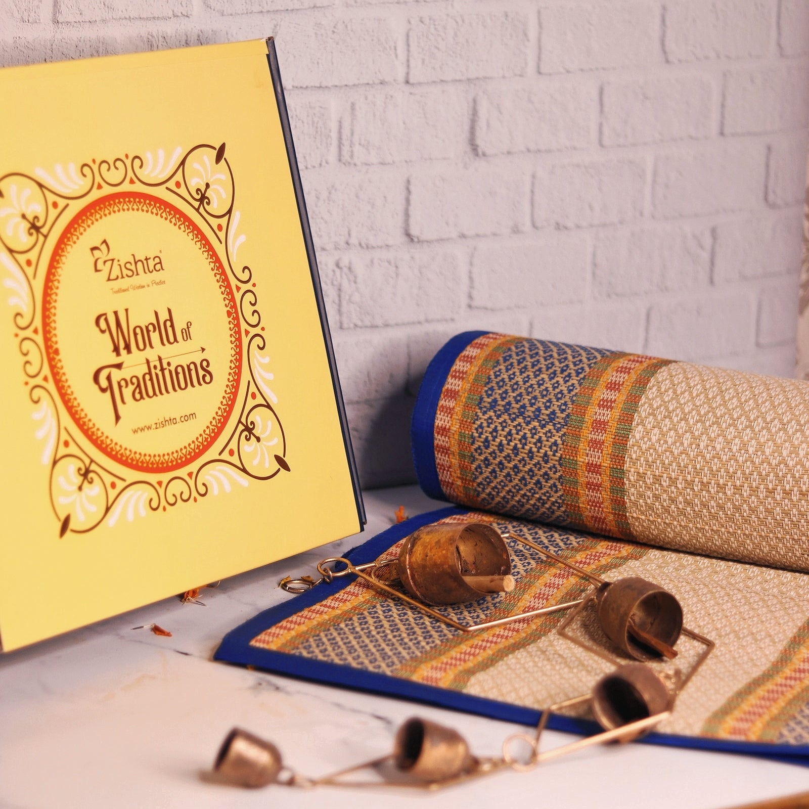 Natural Mat And Chime Gift Set 2-Diwali Gifts-Zis