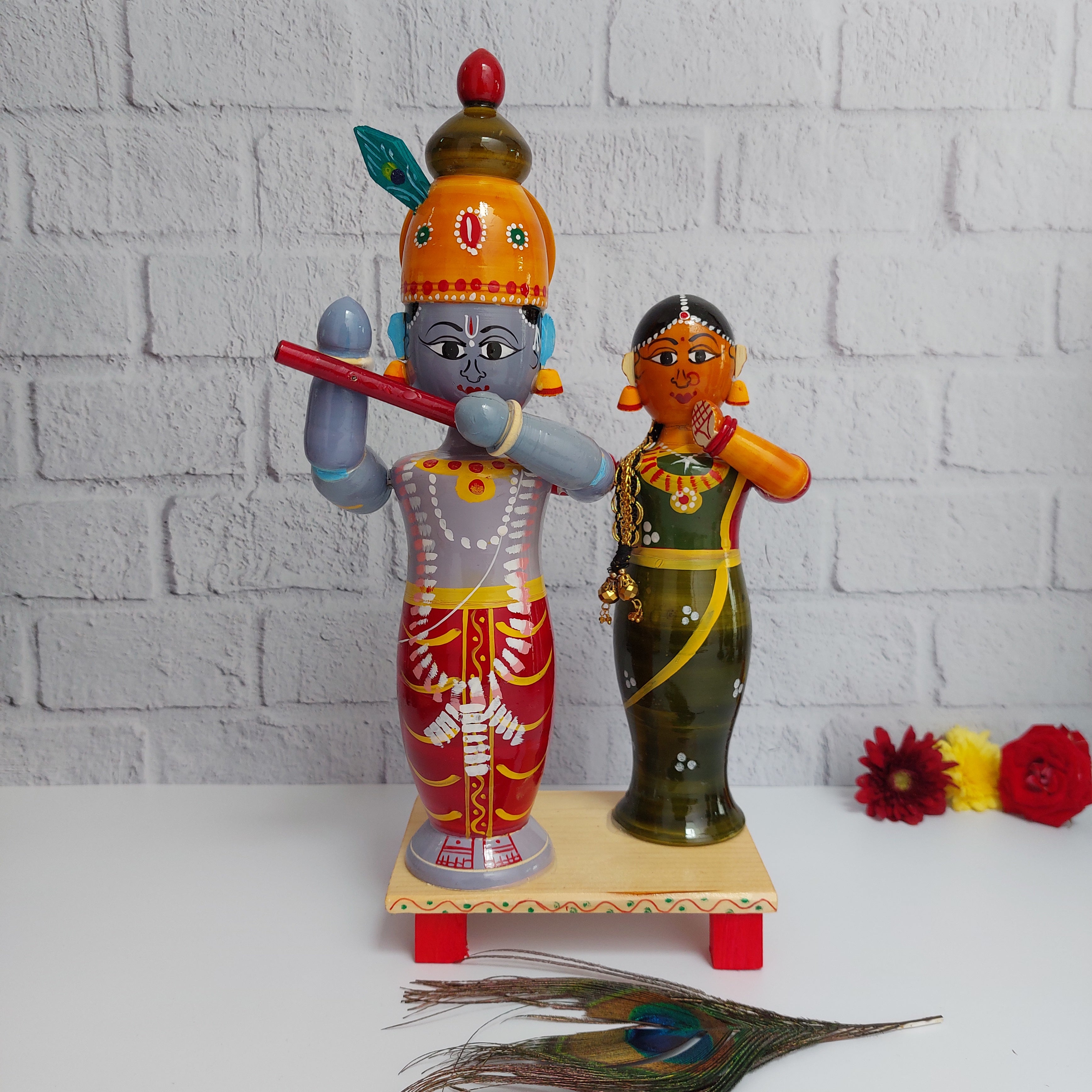 Etikoppaka Radha Krishna-Zishta Traditional Home Decor Toys