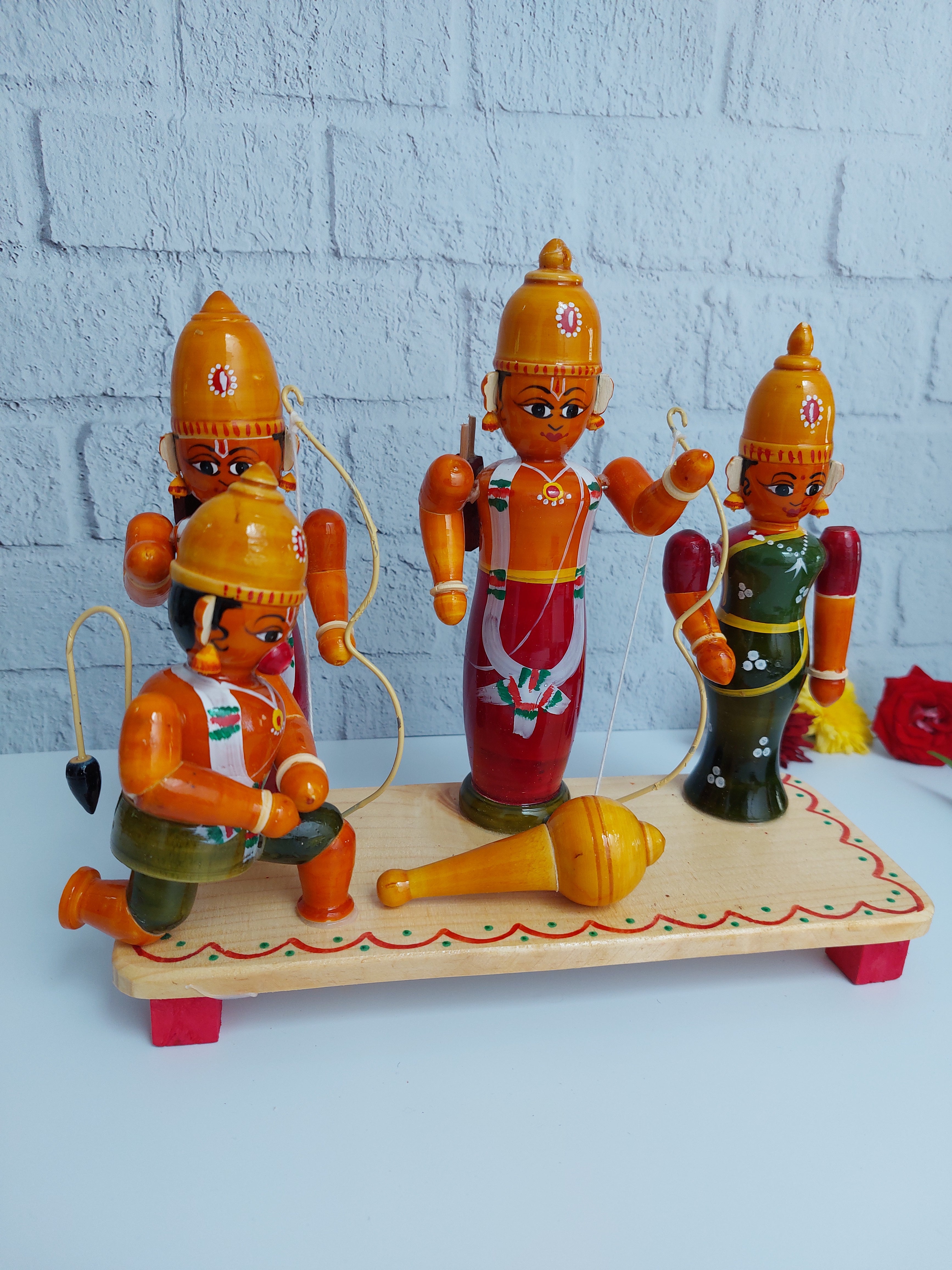 Etikoppaka Sita Rama Set 1-Zishta Traditional Home Decor Toys