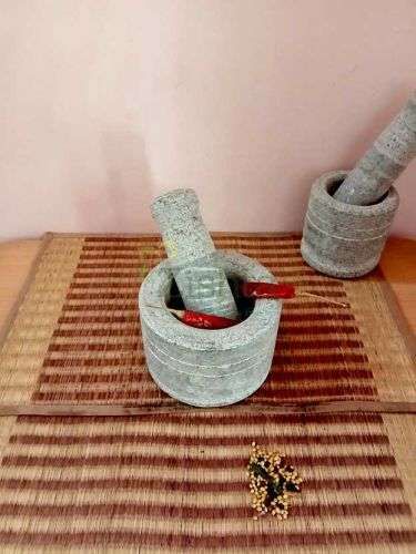 Granite Mortar & Pestle 2-Zishta Traditional Cookware