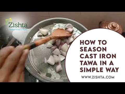 How To Season Cast Iron Tawa Video-Zishta Traditional Cookware