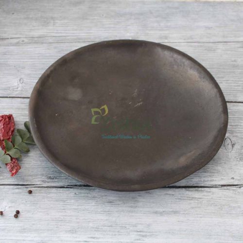 Manipur Black Pottery Serving Dining Plate-Zishta Traditional Cookware