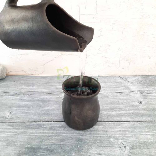 Manipur Black Pottery Water Mugs Combo 2-Zishta Traditional Cookware