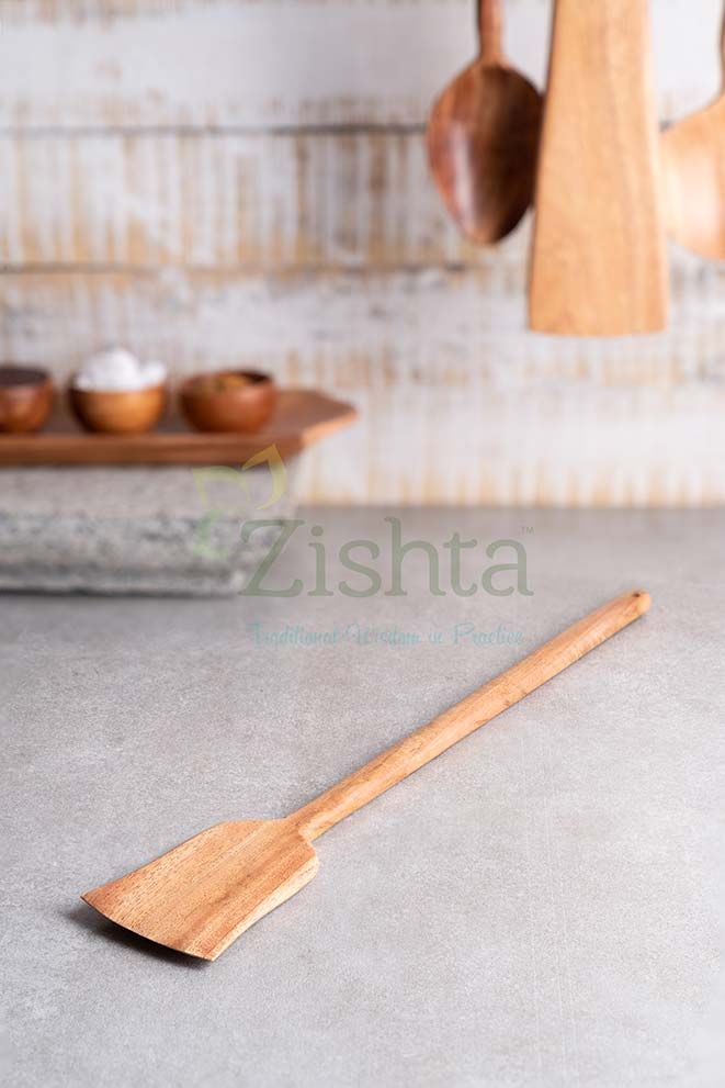 Neem Wood Roti Ladle 1-Zishta Traditional Cookware