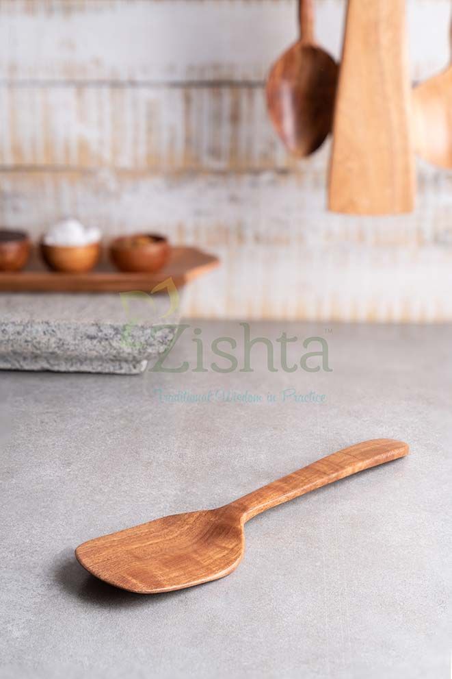 Neem Wood Spatula 1-Zishta Traditional Cookware