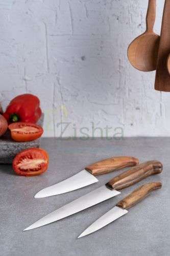 Reha Handcrafted Kitchen Knife Set: Chef, Chopper & Utility Knives