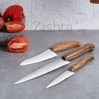 Reha Handcrafted Kitchen Knife Set: Chef, Chopper & Utility Knives