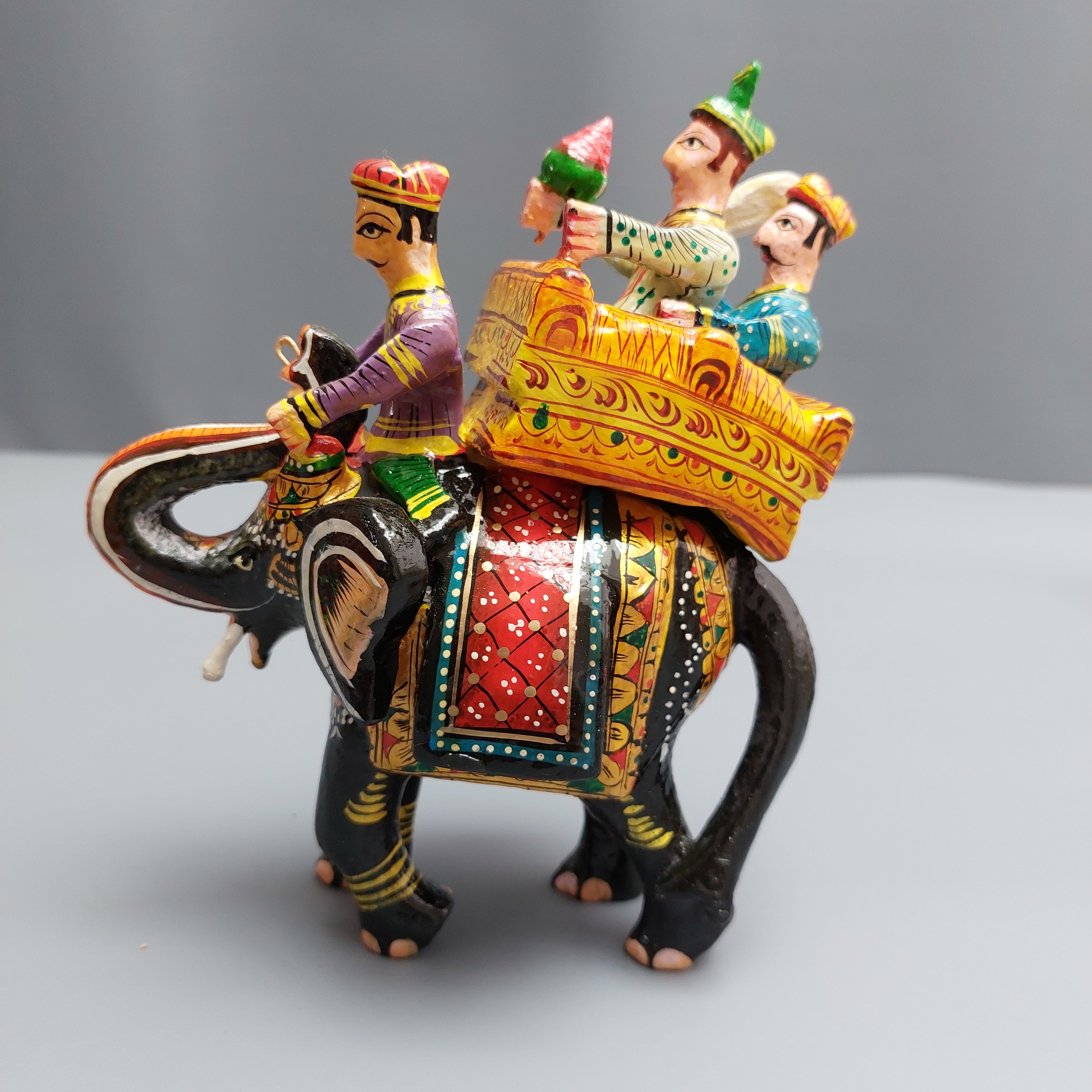 Varanasi Rajdhani Elephant Howdah Black-Zishta Traditional Home Décor Toys