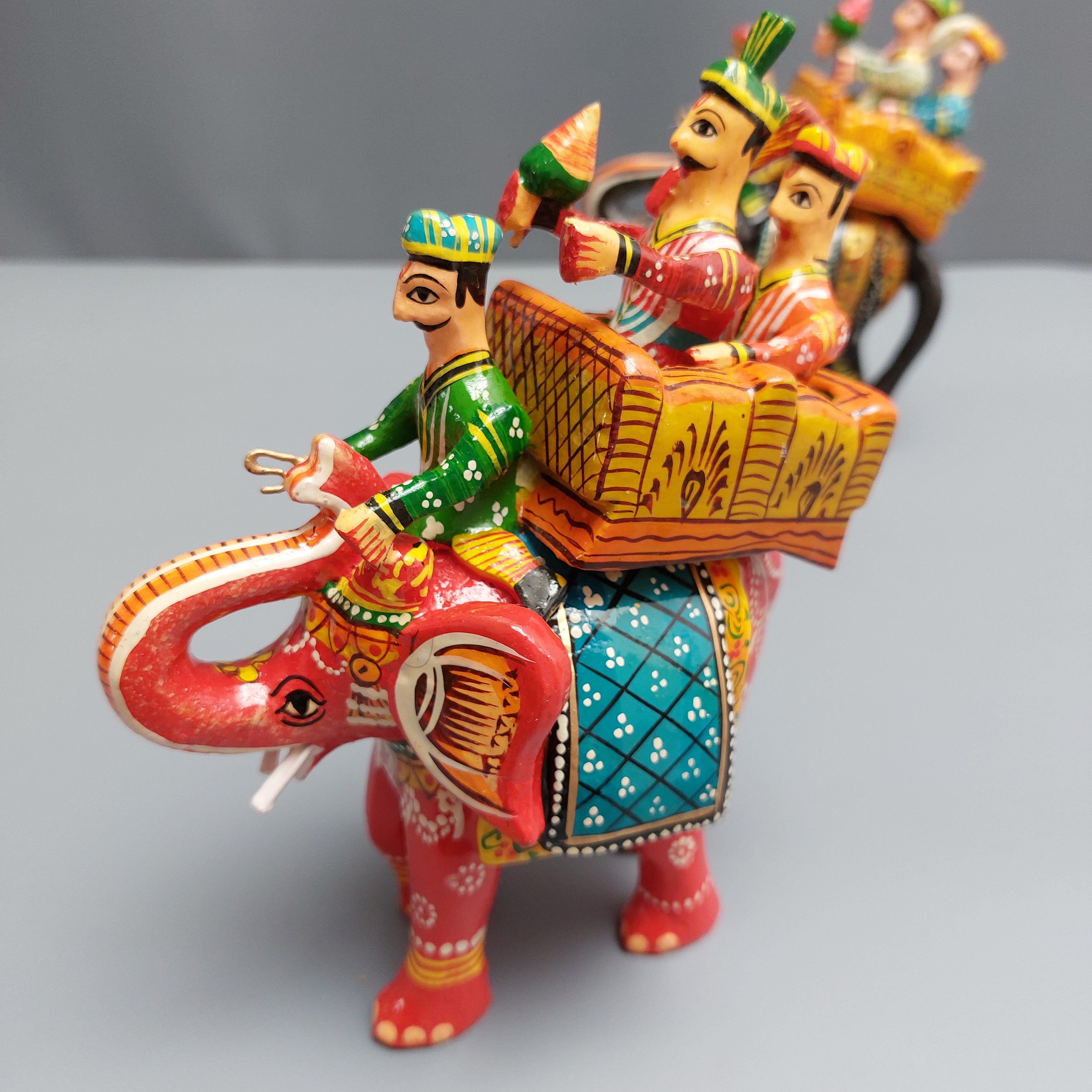 Varanasi Rajdhani Elephant Howdah Red-Zishta Traditional Home Décor Toys